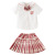 Children 'S Clothing Summer Pocket Embroidered Plaid Skirt Outfit Girls' Summer Korean Style Children 'S Two-Piece Suit