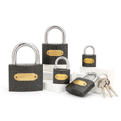 Lianqiu Padlock Wholesale Custom Open Padlock Cross Spray Plastic Iron Padlock Small Lock Spot Direct Supply