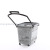 Pull rod basket with wheel 45L double handle plastic convenience store supermarket special hand-held shopping basket