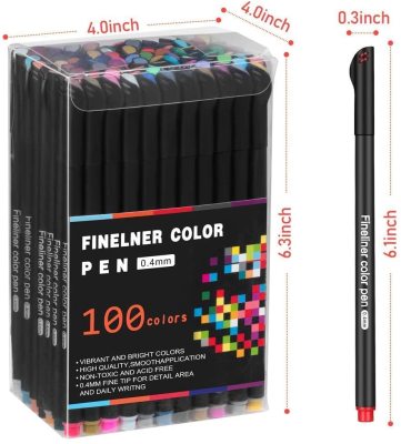 100 Color Hook Line Pen Amazon Hot Comic Drawing Stroke Needle Pen Set 0.4mm