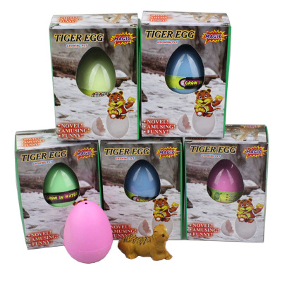 Cross-Border Hot Selling Dinosaur Expansion Egg Embryonated Egg Boxed Tiger Animal Bubble Water Expansion Grow up Rejuvenating Device Toy