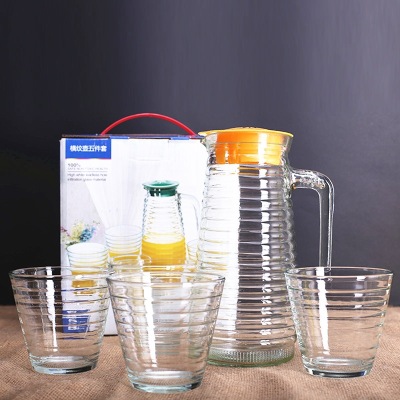 Cold Water Bottle Cold Water Jar Set Corrugated Drinking Ware FivePiece Set HAILANG Octagonal Duckbill Pot Gift Whole