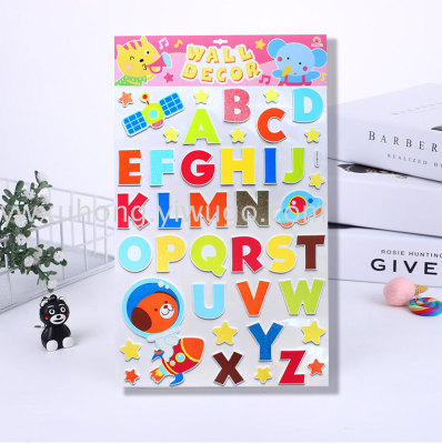 Spot Decoration Foam Alphabet Stickers 3D Stereo Eva Wall Poster Decorative Stickers Stickers Classroom Cartoon Stickers