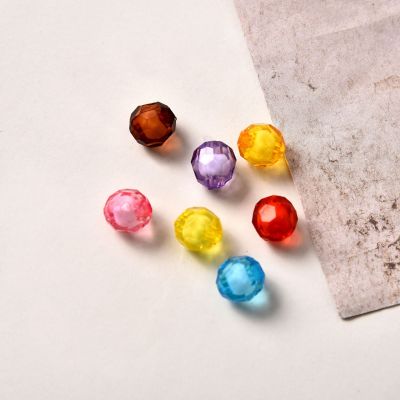 8mm Horn Pearl Colorful Acrylic Beads DIY Beaded Pendant Acrylic White Multi-Faceted Imitation Crystal Bracelet Door Curtain Beads Wholesale