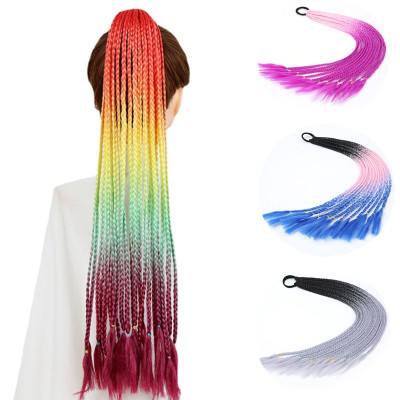 Factory Direct Supply Cross-Border Required Children's Color Wig Braid Ponytail Fashion Braided Delivery Spot Supply Stable Supply