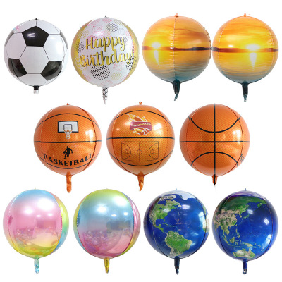 22-Inch Basketball Football Aluminum Balloon Children's Birthday Party Decorative Aluminum Foil Balloon Wholesale