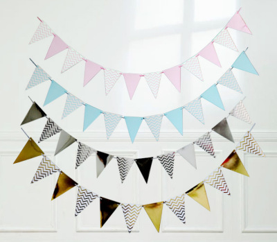 Party Supplies Pennant Wave Hanging Flag Birthday Party Supplies Atmosphere Decoration Pennant Banner