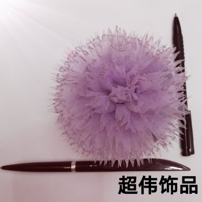 Medium Size Hair Claw Muslim Hawaiian Festival Head Flower Violet Tassel Handmade Refined Ultrasonic Cutting