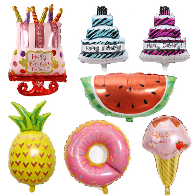 Birthday Party Decoration Balloon Wedding Party Layout Pineapple Cake L Aluminum Film Balloon Decoration