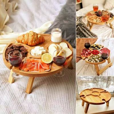 Portable Table and Chair Leisure Snack Table Fruit Table Wine Rack