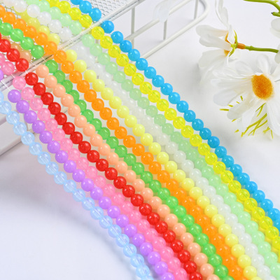 Spring Color Jelly Acrylic Beads Children DIY Handmade Beaded Jelly round Beads Candy Color Beads Loose Beads Wholesale