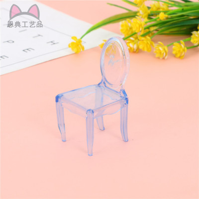 Transparent Plastic Chair Small Ornaments Home Desktop Decorative Crafts Micro Landscape Gardening Ornaments