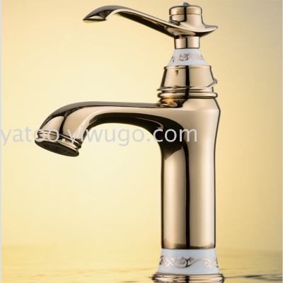 Russian Hot Selling Copper Basin Faucet Hot and Cold Bathroom Wash Basin Washbasin New Hotel Faucet