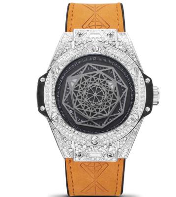  Diamond-Embedded Fashion Trend Creative Men's Watch Silicone Luminous Waterproof Sports Quartz Watch
