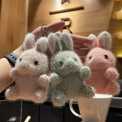 Cute Cartoon Rabbit Plush Pendant Creative Doll Keychain Backpack Pendant Mini Decorative Pendant