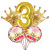 5PCs Crown Digital Balloon Combo Set 32 Inch Gold Color Digital Crown Package Birthday Balloon