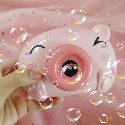 Electric Pig Bubble Machine TikTok Same Style Internet Hot Girlish Children's Cartoon Automatic Bubble Blowing Camera