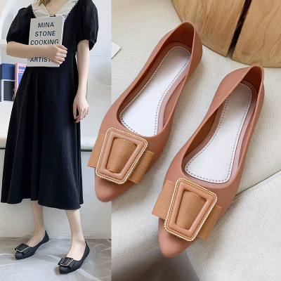 2021 Autumn and Summer New Lazy Half Slippers Outer Wear Elegant Closed Toe Flat-Heeled Flip-Flops Women's Casual Ins Fashion Slippers