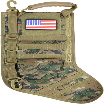 Tactical Molle Christmas Stockings Military Storage Bag Christmas Stockings Hanging Ornaments Outdoor Sports Multi-Functional Portable Pannier Bag