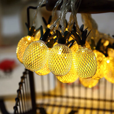 Beitie Iron Art Lighting Chain Wire Pineapple Fruit Lighting Chain Ins Room Bedroom Layout Ambience Light Festival Ornamental Festoon Lamp