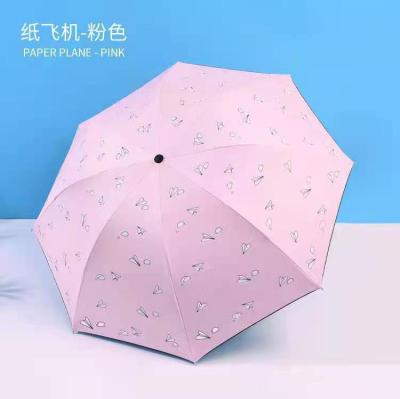 Umbrella Cartoon Paper Plane Children's Sun Protection Sun Shade Rain Dual-Use Vinyl Sun Umbrella, Factory Wholesale