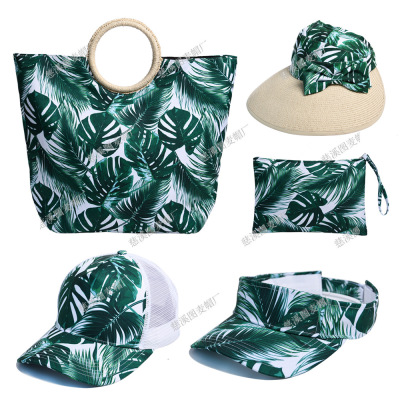 2021 Cross-Border New Arrival Handbag Straw Hat Women's Fashion Sun Protection Sun Hat Women's Summer Straw Bag Suit