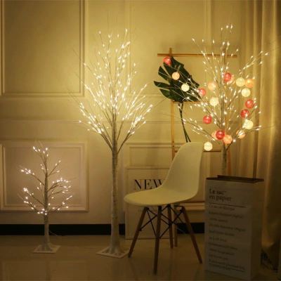 Led Landscape Lamp Cross-Border Hot Selling Christmas Holiday Simulation Silver Birch Decorative Lights Live Bedroom Decoration Modeling Lights