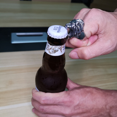 on Douyin Stainless Steel Bottle Opener Wine Screwdriver Open Beer Bottle Cap Does Not Hurt Hands Men's Personality Ring