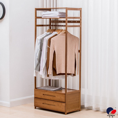 Solid Wood Hanger Bedroom Component Wardrobe Simple Modern Bamboo Floor-Type Coat Hanger Coat Rack