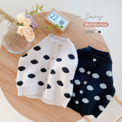 Kids' Sweater 2021 Spring New Boys and Girls Dot Sweater Baby Korean Cardigan Coat Trendy Cy102