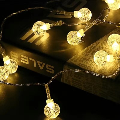 Factory Wholesale Led Bubble Ball Color Lighting Chain Christmas Holiday Battery Box Courtyard Decorative Light Transparent Ball Lighting Chain