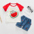 New Boys' Cotton Short Sleeve Boy Summer Clothing Reddish Yellow Black Children's Suit Watermelon Comfortable Boys' Summer Spot