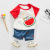 New Boys' Cotton Short Sleeve Boy Summer Clothing Reddish Yellow Black Children's Suit Watermelon Comfortable Boys' Summer Spot