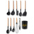 Black 10 PCs Set Silicone Kitchenware Set Scraper Egg Beater Cooking Ladel Non-Stick Pan Kitchen Tools
