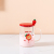 New Ins Style Cute Glass Cartoon Strawberry Clear Water Cup Household Drink Coffee Cup with Cover Spoon