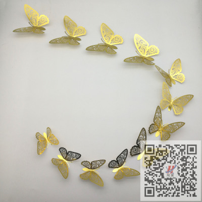 HD Hollow Multi-Level Three-Dimensional Butterfly Metal Anti-Real Butterfly Three-Dimensional Refridgerator Magnets 