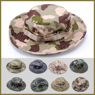 Military Training Camouflage Rounded Hat Male Tactical Camouflage Hat Boonie Hat Bucket Hat Wholesale
