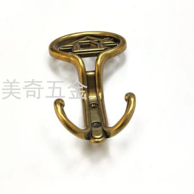 Zinc Alloy Clothes Hook Double Clothes Hook Metal Clothes Hook Wardrobe and Cabinet Cabinet Door Clothes Hook Wardrobe Clothing Coat Hook