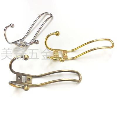 Hallway Living Room Clothes Hook Double Clothes Hook Alloy Clothes Hook Metal Clothes Hook Wardrobe and Cabinet Cabinet Door Clothes Hook