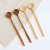 Factory Direct Supply Wooden Korean Style Sauce Soup Spoon Long Handle round Mouth Anti-Scald Stirring Spoon Seasoning Sauce Spoon