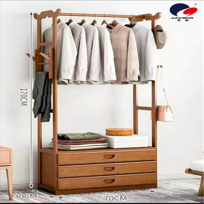 Bamboo Simple Hanger Floor Coat Rack Clothes Rack Bedroom Clothes Delivery Living Room Storage Rack Modern Household