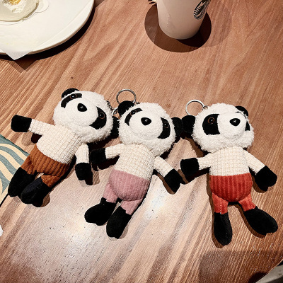 Creative Panda Plush Toy Girls Backpack Pendant Lovely Key Buckle Doll Pendant Decoration