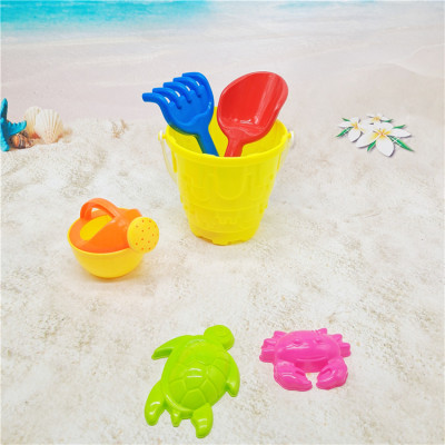 2021 New Beach Toys Children's Plastic Toy Set Castle round Barrel Play House Toy Shovel in Stock