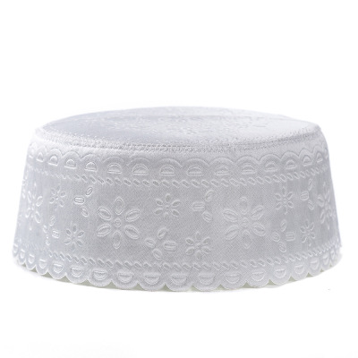 New Embossed Muslim Hat Embroidered Muslim Hat Islamic Hat Cross-Border Supply in Stock Wholesale Generation Hair