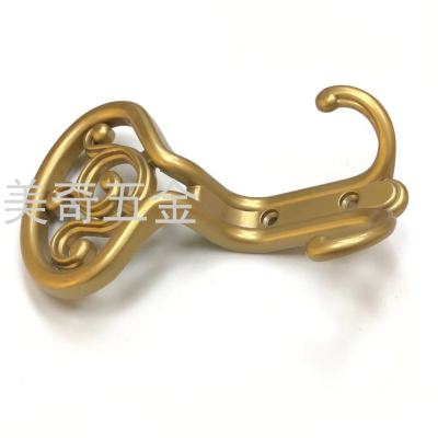 Clothes Hook Wall-Mounted Double Hook behind the Door Zinc Alloy Modern Wardrobe Coat and Hat Hook Kitchen Wall Single Clothes Hook