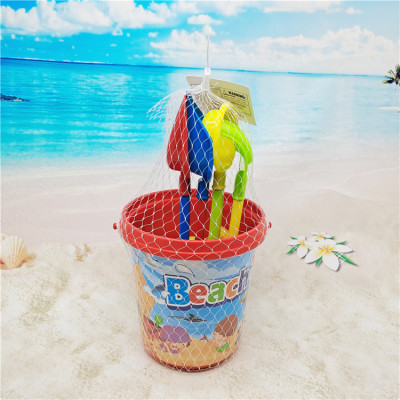 Summer Hot Selling Large Children's Beach Toys Outdoor Seaside Sand Shovel Rake Thickened Knee High Bucket Foreign Trade