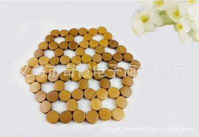 Bamboo Heat Proof Mat Household Kitchen Scald Preventing Met Placemat Carbonized Round Beads Hollow Pot Mat Bowl Mat