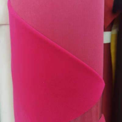 Flock Fabric Faux Leather Phnom Penh Cloth Fabric Plum Red Flocking Cloth Used for Various Flannel Bag Fabrics