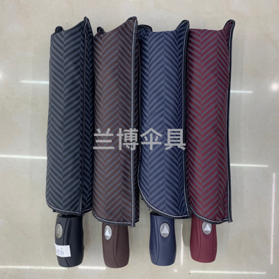 Tri-Fold Semi-automatic Thermal Transfer Printing Full Printing Twill NC Fabric Men's and Women's Umbrella Sunny Umbrella Folding Umbrella