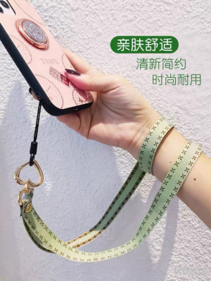 Mobile Phone Lanyard Halter Long Lanyard Wide Tape Subnet Red Women's Avoid Cutting into the Neck Apple Pendant